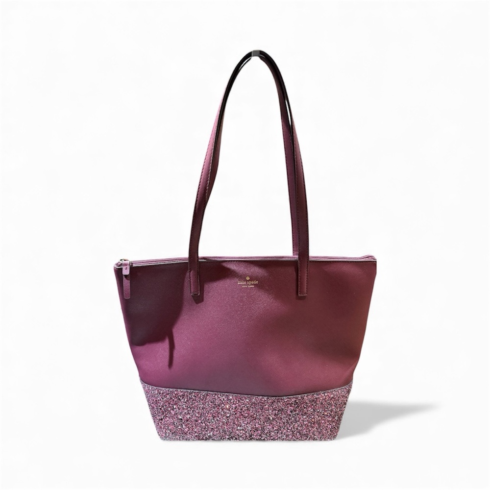 Kate Spade Greta Court Glitter Penny Tote in Dusty Peony